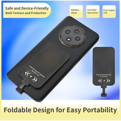 Denash Adaptateur Récepteur de Charge sans Fil, Module Récepteur Fin avec Connecteur de Charge en Métal pour Téléphones USB de T