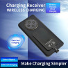 Denash Adaptateur Récepteur de Charge sans Fil, Module Récepteur Fin avec Connecteur de Charge en Métal pour Téléphones USB de T