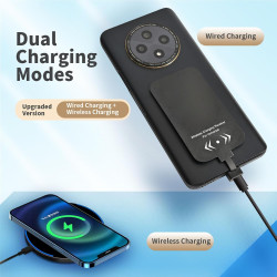 Denash Adaptateur Récepteur de Charge sans Fil, Module Récepteur Fin avec Connecteur de Charge en Métal pour Téléphones USB de T