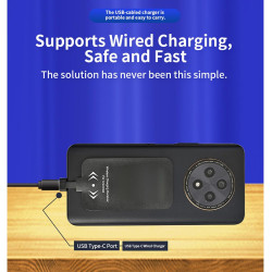 Denash Adaptateur Récepteur de Charge sans Fil, Module Récepteur Fin avec Connecteur de Charge en Métal pour Téléphones USB de T