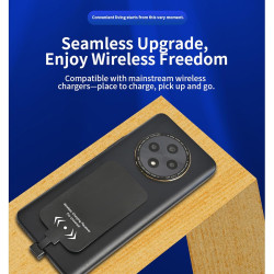 Denash Adaptateur Récepteur de Charge sans Fil, Module Récepteur Fin avec Connecteur de Charge en Métal pour Téléphones USB de T