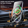 Support de téléphone de voiture sans fil, charge rapide 15 W, pince automatique sans fil, avec bouton de contrôle de rotation dé
