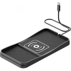 Chargeur Induction Voiture pour Peugeot 208 2019-2023 2024 2025, Tapis de Charge sans Fil Antidérapant 15W Type-C/USB Tapis de C