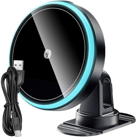 Chargeur de voiture sans fil, support magnétique pour téléphone portable, 15 W, charge rapide, chargeur de téléphone portable, s