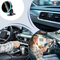 Chargeur de voiture sans fil, support magnétique pour téléphone portable, 15 W, charge rapide, chargeur de téléphone portable, s