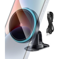 Chargeur de voiture sans fil, support magnétique pour téléphone portable, 15 W, charge rapide, chargeur de téléphone portable, s