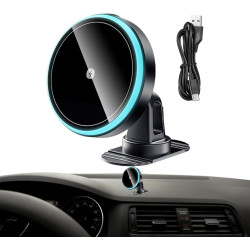 Chargeur de voiture sans fil, support magnétique pour téléphone portable, 15 W, charge rapide, chargeur de téléphone portable, s