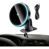 Chargeur de voiture sans fil, support magnétique pour téléphone portable, 15 W, charge rapide, chargeur de téléphone portable, s
