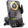 Chargeur de voiture sans fil à pince automatique 15 W avec contrôle à un bouton, compatible avec différents téléphones, port de 