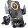 Chargeur de voiture sans fil à pince automatique 15 W avec contrôle à un bouton, compatible avec différents téléphones, port de 