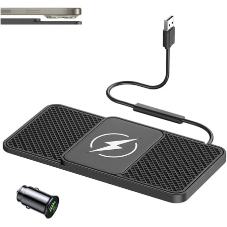 Chargeur sans Fil Voiture pour Audi A3 2015 2016 2017 2018 2019 2020 2021 2022-2026, Tapis de Charge Induction 20W, Chargeur Tél