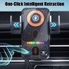 Support Intelligent 2 en 1 pour téléphone Portable avec Rotation Automatique et Chargeur sans Fil, 15W Qi Chargeur Induction Voi