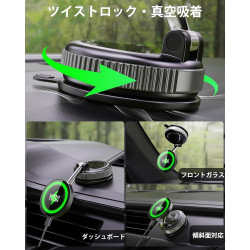 YOSH 15W Support Telephone Voiture Induction, Ventouse à Vide, Chargeur Voiture pour Magsafe Compatible avec iPhone 17-12 Series