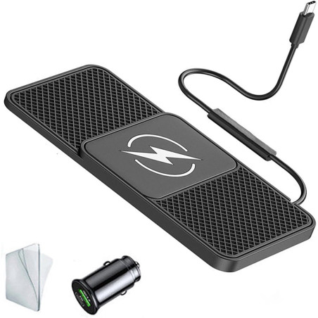 Chargeur de Voiture sans Fil pour Peugeot 3008/3008 Hybrid4/3008 GT Line, 20W Tapis Charge sans Fil Rapide Antidérapant, Tapis C
