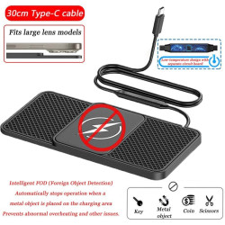 Chargeur de Voiture sans Fil pour Peugeot 3008/3008 Hybrid4/3008 GT Line, 20W Tapis Charge sans Fil Rapide Antidérapant, Tapis C