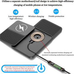 Chargeur de Voiture sans Fil pour Peugeot 3008/3008 Hybrid4/3008 GT Line, 20W Tapis Charge sans Fil Rapide Antidérapant, Tapis C
