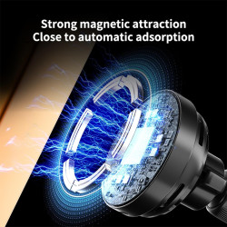 Chargeur de voiture magnétique sans fil 25 W avec lumière RVB, charge rapide, support de téléphone avec ventilateur de refroidis