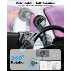 CloudValley Qi2.2 Support de téléphone sans fil 25 W pour Tesla Model Y/3, support de voiture magnétique réglable avec ventilate