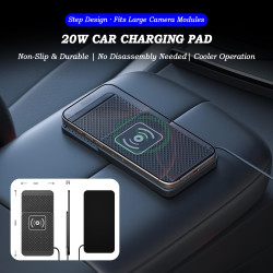 Tapis De Charge sans Fil pour Hyundai Kona 2017 2018 2019 2020 2021 2022 2023 2024 2025, Chargeur 20W pour Téléphones, Pad Stabl