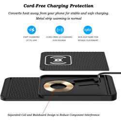 Tapis De Charge sans Fil pour Hyundai Kona 2017 2018 2019 2020 2021 2022 2023 2024 2025, Chargeur 20W pour Téléphones, Pad Stabl