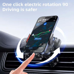 Support Intelligent 2 en 1 pour téléphone Portable avec Rotation Automatique et Chargeur sans Fil, 15W Qi Chargeur Induction Voi