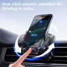 Support Intelligent 2 en 1 pour téléphone Portable avec Rotation Automatique et Chargeur sans Fil, 15W Qi Chargeur Induction Voi