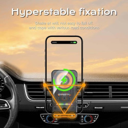 Support Intelligent 2 en 1 pour téléphone Portable avec Rotation Automatique et Chargeur sans Fil, 15W Qi Chargeur Induction Voi