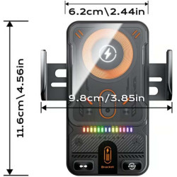 Support Intelligent 2 en 1 pour téléphone Portable avec Rotation Automatique et Chargeur sans Fil, 15W Qi Chargeur Induction Voi