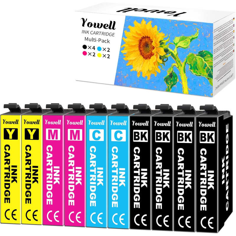 Yowell XP3200 XP2200 Cartouche Compatibles avec Epson Expression Home XP-2200 XP-2205 XP-3200 XP-3205 XP-4200 XP-4205, Workforce