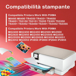 545XL Cartouches d'encre de Remplacement pour Canon 545 XL PG 545 PG-545 XL Multipack pour MX490 MX495 MG2550s MG2550 TS3150 TS3