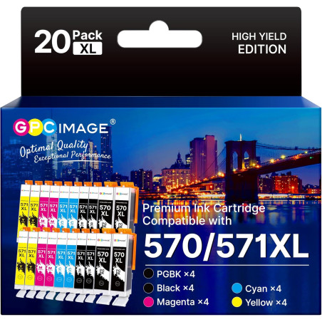 GPC Image 570 571 XL Cartouche d'encre Compatibles pour Canon 571 PGI-570 CLI-571XL pour Cartouche Canon MG5750 TS5055 pour PIXM