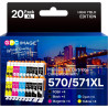 GPC Image 570 571 XL Cartouche d'encre Compatibles pour Canon 571 PGI-570 CLI-571XL pour Cartouche Canon MG5750 TS5055 pour PIXM