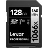 Lexar Carte SD Professionnelle 1066x 128 Go, SDXC UHS-I jusqu'à 160 Mo/s en Lecture, Carte mémoire SD V30/U3/C10 pour appareils 
