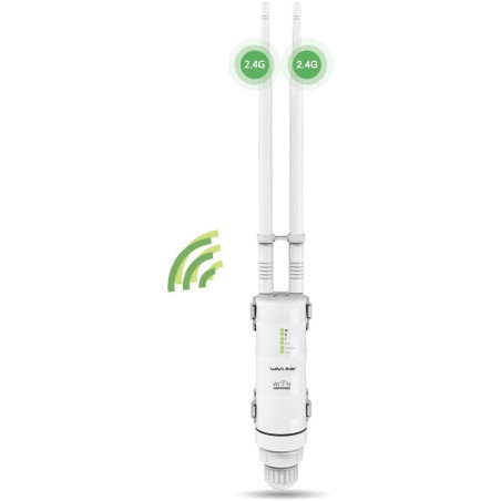 Repeteur WiFi Exterieur Puissant avec Antenne WiFi Longue Portée - Amplificateur Wavlink N300 2.4G- Outdoor Poe Répéteur WiFi Ex