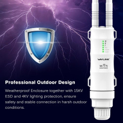 Repeteur WiFi Exterieur Puissant avec Antenne WiFi Longue Portée - Amplificateur Wavlink N300 2.4G- Outdoor Poe Répéteur WiFi Ex