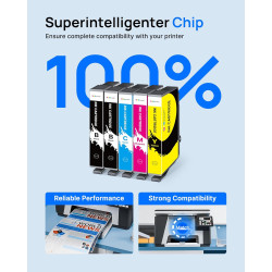 GPC Image Compatibles pour 604XL Cartouche pour Epson XP-2200 XP-2205 XP-3200 XP-3205 XP-4200 XP-4205 WF-2910 WF-2930 WF-2950 (1