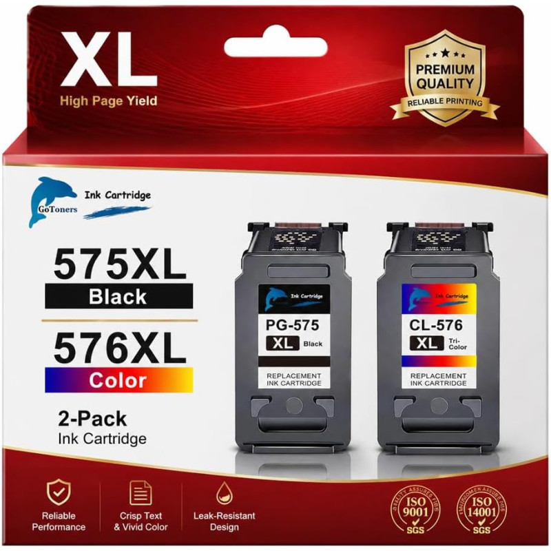 GoToners 575XL 576XL Compatible Cartouche pour Canon 575 et 576 Encre pour Canon PIXMA TR4755i TS3750i TS3752i TS3550i TR4750i T