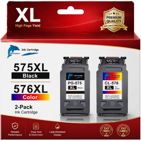 GoToners 575XL 576XL Compatible Cartouche pour Canon 575 et 576 Encre pour Canon PIXMA TR4755i TS3750i TS3752i TS3550i TR4750i T