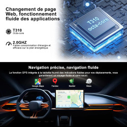 2026 Tablette Android 15 30Go RAM+128Go ROM + TF 2To 10 Pouces,Gemini AI,Octo-Core, 8000mAh,GPS,Corps intégré en métal, 5MP+8MP,