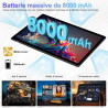 2026 Tablette Android 15 30Go RAM+128Go ROM + TF 2To 10 Pouces,Gemini AI,Octo-Core, 8000mAh,GPS,Corps intégré en métal, 5MP+8MP,