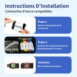 XP-2200 Cartouches d'encre Compatible pour Epson Expression Home XP-2205 XP-3200 XP-3205 XP-4200 XP-4205 Workforce WF-2930 WF-29