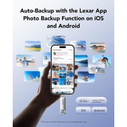 Lexar D50E 256 Go Clé USB Double SSD, Performances Élevées Jusqu'à 400 Mo/s en Lecture et 360 Mo/s en Écriture, Ports USB-C et U