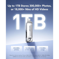 Lexar D50E 128 Go Clé USB Double SSD, Performances Élevées Jusqu'à 400 Mo/s en Lecture et 360 Mo/s en Écriture, Ports USB-C et U