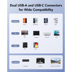 Lexar D50E 128 Go Clé USB Double SSD, Performances Élevées Jusqu'à 400 Mo/s en Lecture et 360 Mo/s en Écriture, Ports USB-C et U