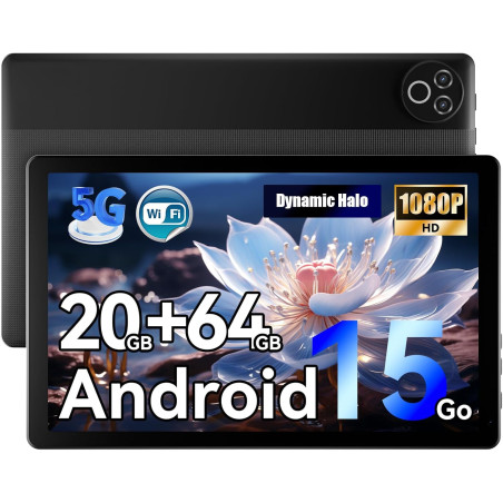 Android 15 tablet 10 zoll – 20gb ram (4+16) 64gb rom + 1tb tf, ips display 800×1280, octa-core, dual kamera, 5000mah akku, wifi6
