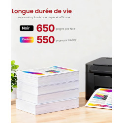 HALLOLUX 560XL 561XL Cartouches d'encre Remplacement pour Canon 560 561 XL pour Canon 560 et 561 PG‑560XL CL‑561XL pour Pixma TS