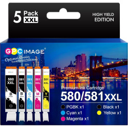 GPC Image CLI-581 PGI-580 XXL Cartouches d'encre Remplacement Compatible pour Canon 581 580 XXL pour TS8150 TS6150 TS8250 TS6151