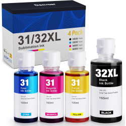 Denvoer 31 32XL Bouteille Encre Compatible avec Encre HP 31 et HP 32xl pour HP Smart Tank 7305 7005 5105 5106 5108 7605 7606 Ser