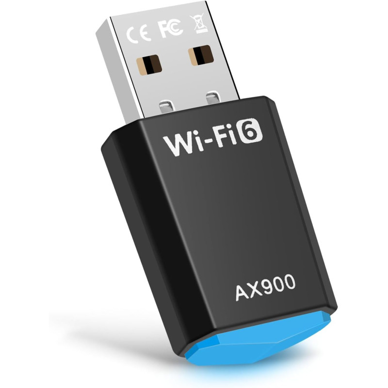 Clé WiFi 6 pour PC, Puissante AX900 Mbps Double Bande 5,8Ghz/2,4Ghz, Dongle WiFi Adaptateur USB WiFi Clé pour Windows 11/10