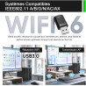 Clé WiFi 6 pour PC, Puissante AX900 Mbps Double Bande 5,8Ghz/2,4Ghz, Dongle WiFi Adaptateur USB WiFi Clé pour Windows 11/10